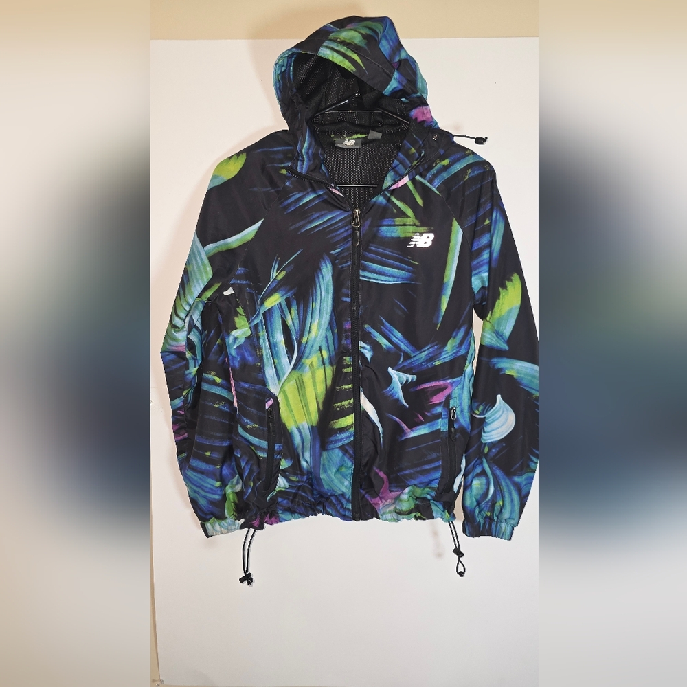 New Balance Multicolor Windbreaker Jacket Activewear Athletic Womens Size S